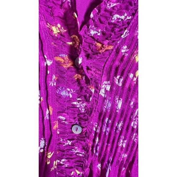 Diane von Furstenberg DVF Size 0 Pink Laya 100% Silk Chiffon Button Tunic Dress - Picture 6 of 11